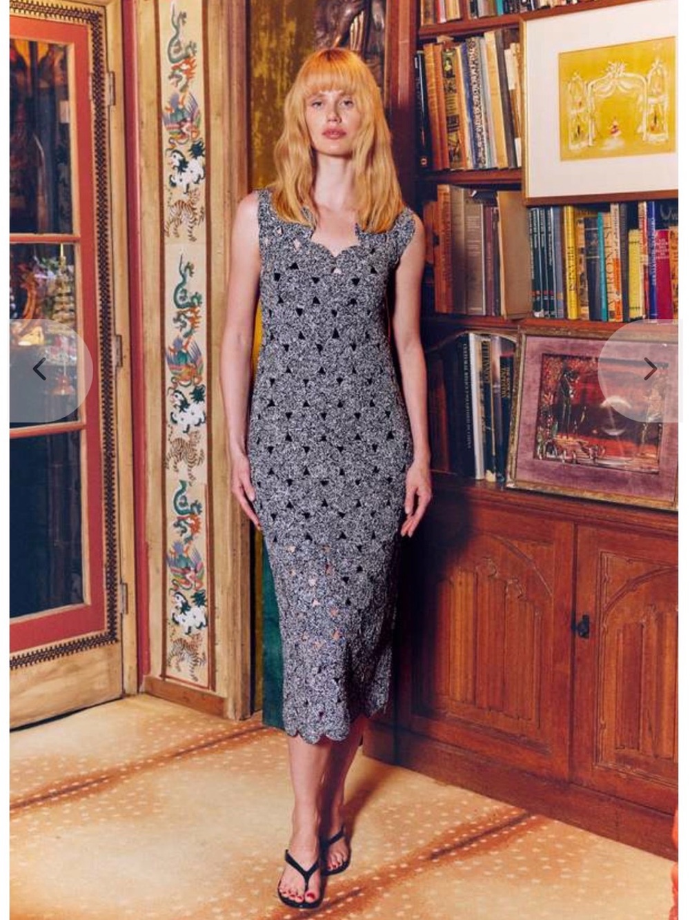 SIMONMILLER Muro Crochet Midi Dress - black and white